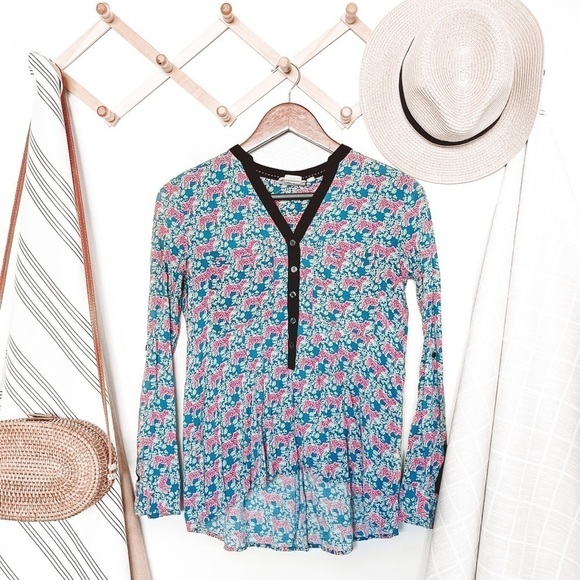 Anthropologie Vanessa Virginia Tiger Honore Blouse - Picture 1 of 4